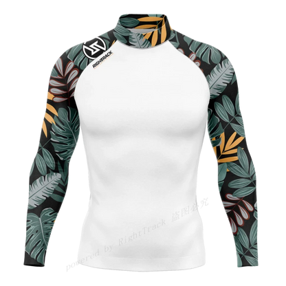 Hot Men's Rashguard Snorkeling Long Sleeve Surfing Shirts Diving Sunscreen Surf Sweatshirt UV Protection RightTrack Swimwear