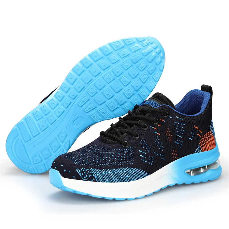 Breathable Men Work Safety Shoes Steel Toe Cap Air Cushion Working Boots Construction Indestructible Work Sneakers Men Shoes