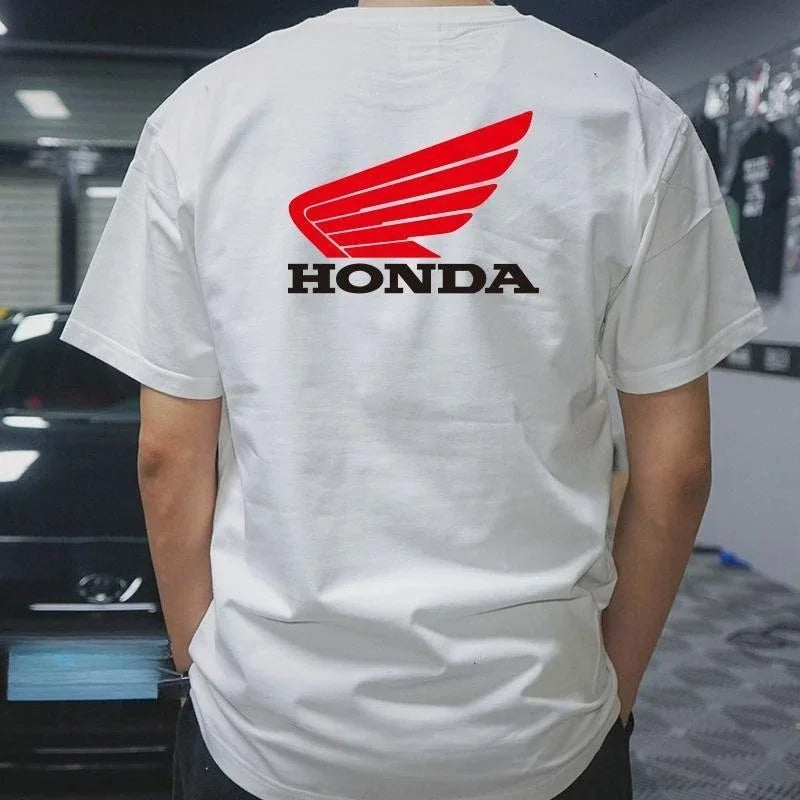 Men's and Women's T-shirts Summer Locomotive Motorcycle Rider Riding CBR Gold Wing Racing Short-sleeved Cultural Shirt Ins