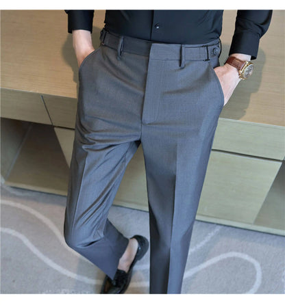 Neapolitan Fashion Business Casual Pants Men's Straight Leg Slim Fit Suit Pants Formal Office Social Wedding Dress Pants