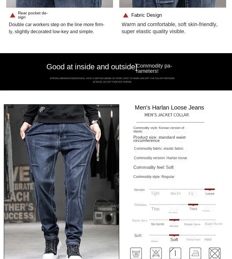 Summer Designer Clothes High Quality Punk Harajuku Fashion Casual Plus Size Slim Fit Denim Jeans for  2024 Cowboy Pants for Men
