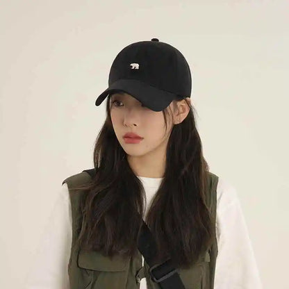 1pc Polar Bear Embroidered Baseball Hat for Men and Women,outdoor leisure Daily Leisure,Outdoor Travel,Sunscreen,Duck Tongue Hat