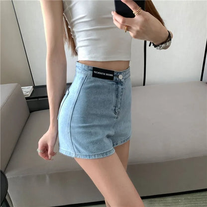 Retro Spicy Girl High Waist Skinny Denim orts Women's Summer Thin Korean Sle Cotton Stretch Tight Fit Trendy Hot Pants