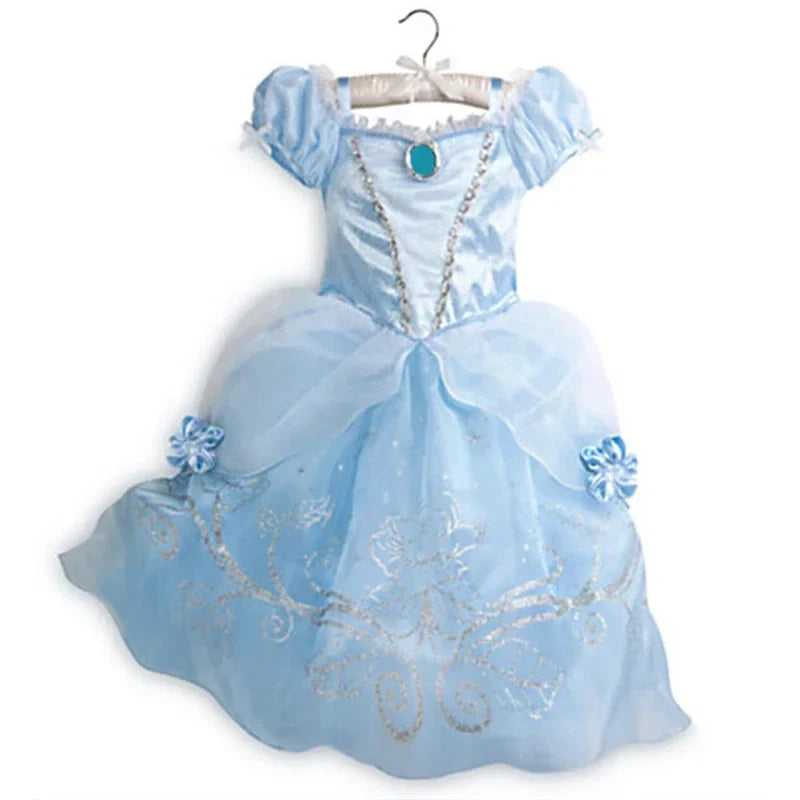 Children Halloween Disguise Aurora Cinderella Disney Princess Costume Festival Dress up Kids Girls Sleeping Beauty Frock 1-12Yrs