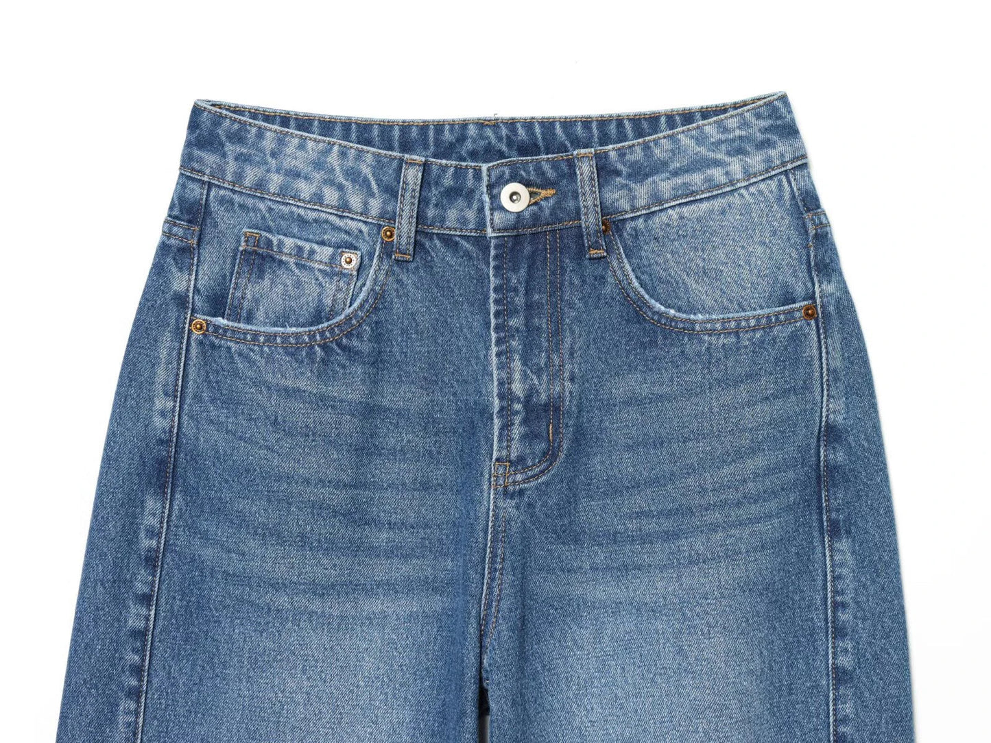 European and American style 2025 winter new women's clothing mid waist balloon version sickle bending knife jeans