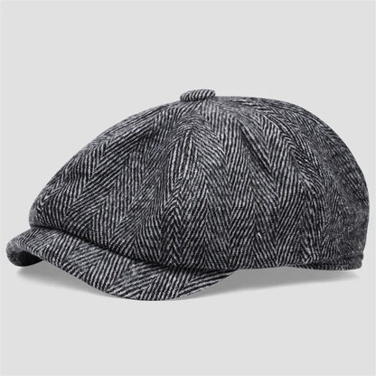 High Quality Winter Retro British Style Newsboy Cap Men Vintage Luxury Unisex New Octagonal Flat Cap Cotton Ascot Caps Beanie