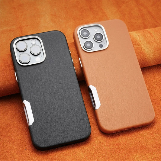 For MagSafe Luxury Business Leather Phone Case for iPhone 16 16Pro Max 16plus Magnetic Wireless Charging Matte Shockproof Cover