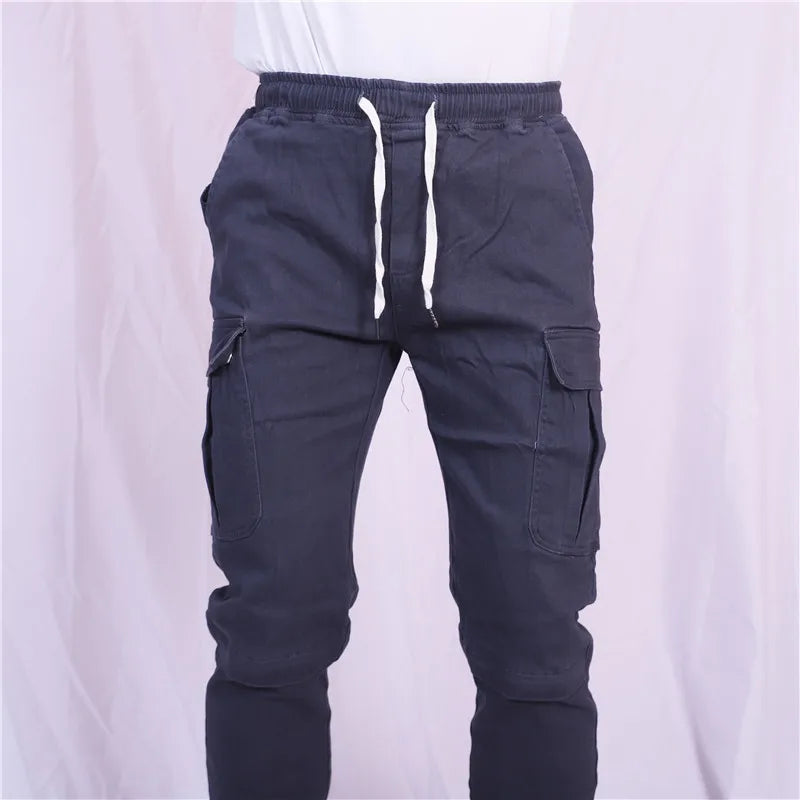 Motorcycle Riding Jeans Pants Elastic waist and ankle tied casual pants Soft And Casual Inset Gear Layer On Hips And Knees
