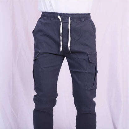 Motorcycle Riding Jeans Pants Elastic waist and ankle tied casual pants Soft And Casual Inset Gear Layer On Hips And Knees
