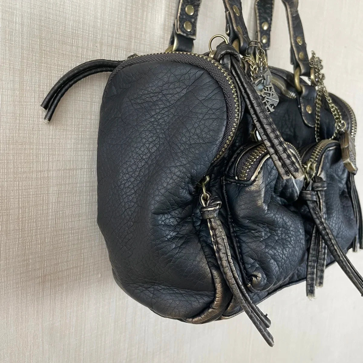Vintage Women Handbags Small Satchel Top-handle Boston Bag PU Shoulder Bag Fashion Dumpling Pack Multi-pockets Shoulder Bags