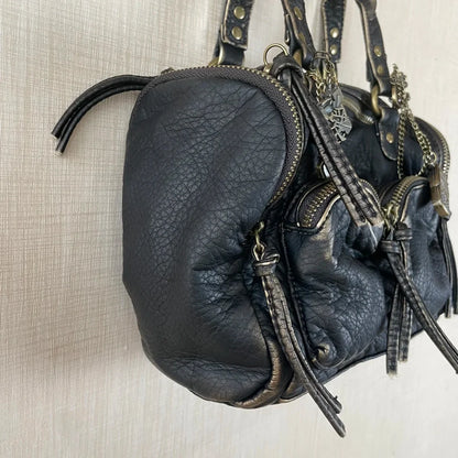 Vintage Women Handbags Small Satchel Top-handle Boston Bag PU Shoulder Bag Fashion Dumpling Pack Multi-pockets Shoulder Bags