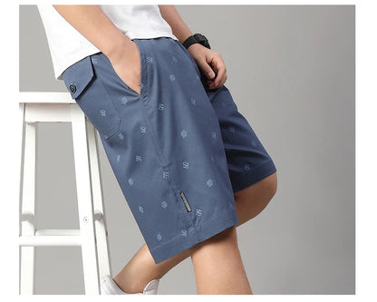 Men's Cotton Print Shorts Streetwear Casual Cotton Workwear Summer Breathable Fitness Knee Shorts Sports Shorts Sweatwear 6XL