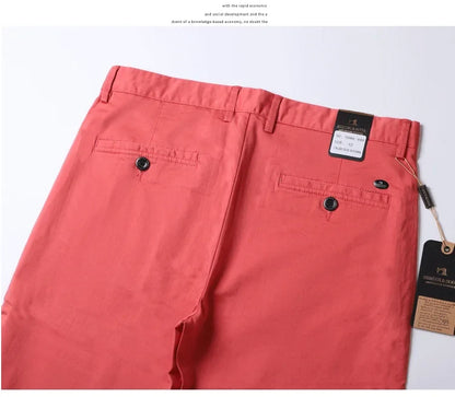 Thin Summer Solid Color Suit Pants Men Straight Korea Style Clothes Red Business Trousers Men  Dress Office 2021