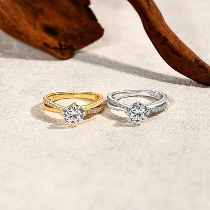 Bague de mariage classique en Moissanite ATTAGEMS, quatre griffes, en argent sterling 925, bijoux pour femme, bande de fiançailles de haute qualité
