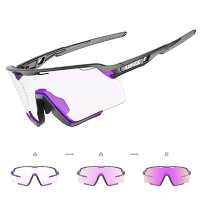 Photochromic Cycling Glasses Silver Lens Sunglasses Multi Color Men Women Bike Outdoor Eyewear Riding Driving Running