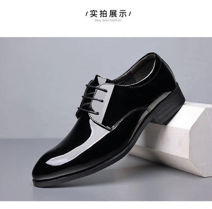 Spring British Style Formal Dress Shoes Black Business Oxfords For Groom Wedding Office Comfortable Big Size Footwear Non Slip