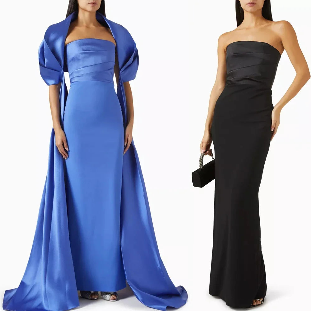 Customized Sexy Elegant Train Dress A-Line Evening Dresses Occasion Formal Exquisite High Quality Prom Party Gowns for Women