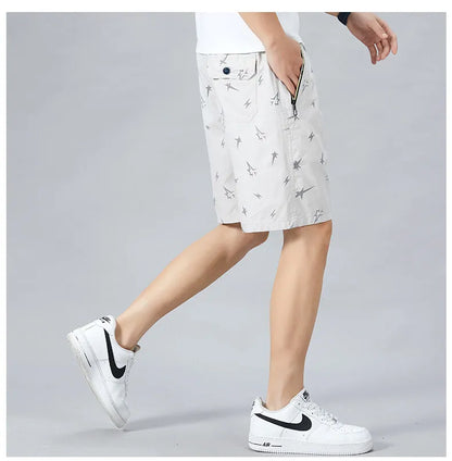 Mens Light Weight Print Shorts Casual Drawstring Elastic Waist Summer Beach Vacation Shorts