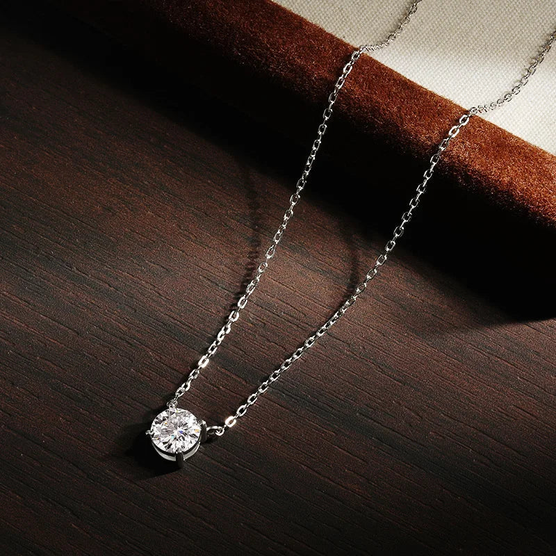 D VVS1 Moissanite Necklaces for Women Solitaire Pandent Diamond GRA Certified s925 Silver Plated 18k Dainty Necklace