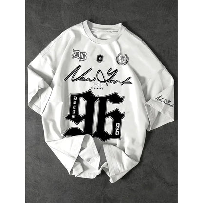 Summer 2025 New Men's New York 96 3d printed digital printed baseball T-shirt, short-sleeved O-neck casual T-shirt, oversized sp