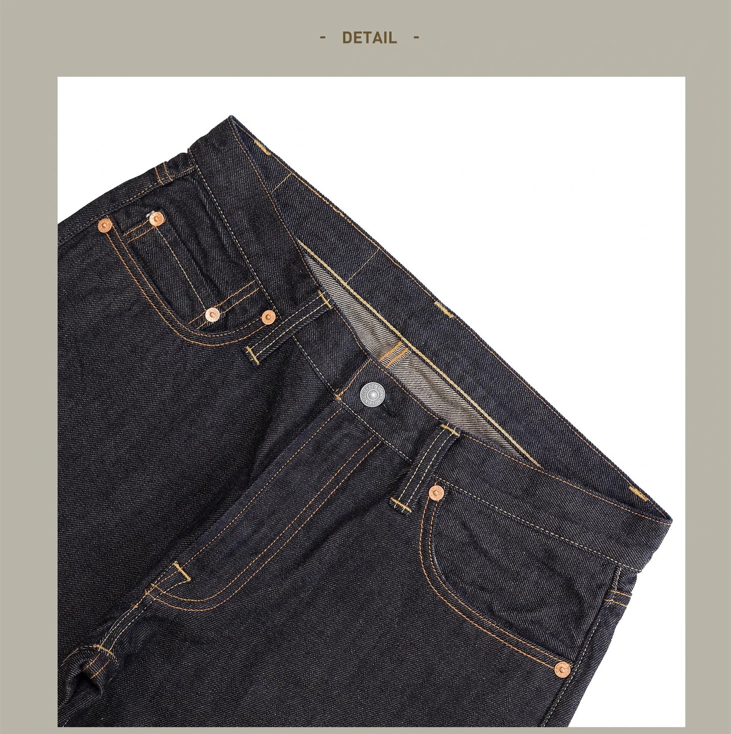 American Pants Men's Summer Thin 12oz Loose Straight Selvedge Denim Jeans 634 Version