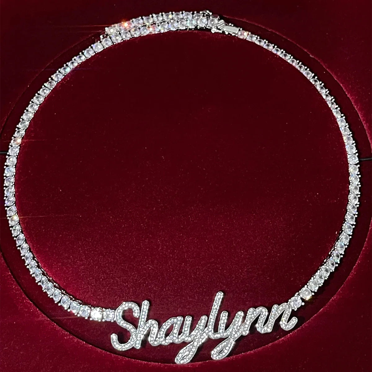 Custom Cursive Letter Pendant Customized Name Necklace for Women Iced Out CZ Zircon Rock Street Hip Hop Jewelry