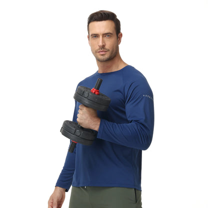 Men UPF 50+ Long Sleeve T-Shirt, Rash Guard Breathable Tops, Pullover Shirt for Sport Fishing Hiking Running Beach Surfing