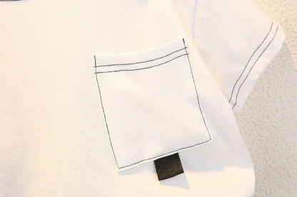 Fashion Baby Boys T-Shirt + Denim Shorts Sets 0-6 Years Old Summer Little Children's Girls Clothing Suits
