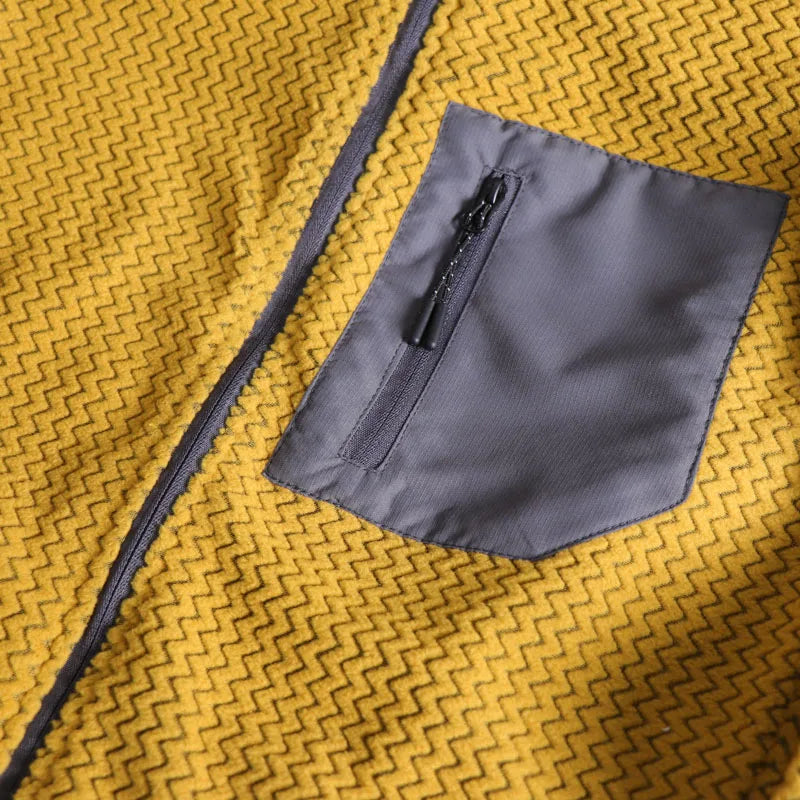Lightweight Breathable Quick-Dry Fleece Fabric Jacket Stand Collar Outdoor Sports Men's Spring 2025 Versatile Modern Style