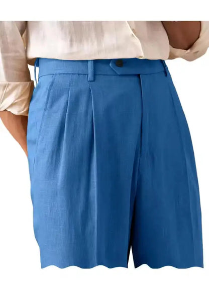 Premium Men's Pants Pleated Wide-Leg Dress Chinos Business Daily Office Versatile Formal Casual Trousers Banquet Wedding Summer