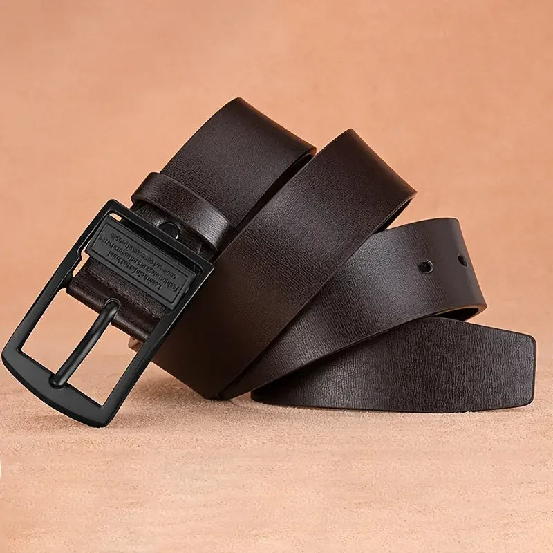 Leather Men's Belt Fashion Metal Alloy Pin Buckle Adult Luxury Brand Jeans Business Casual Waist Male Strap Brand