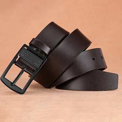 Leather Men's Belt Fashion Metal Alloy Pin Buckle Adult Luxury Brand Jeans Business Casual Waist Male Strap Brand
