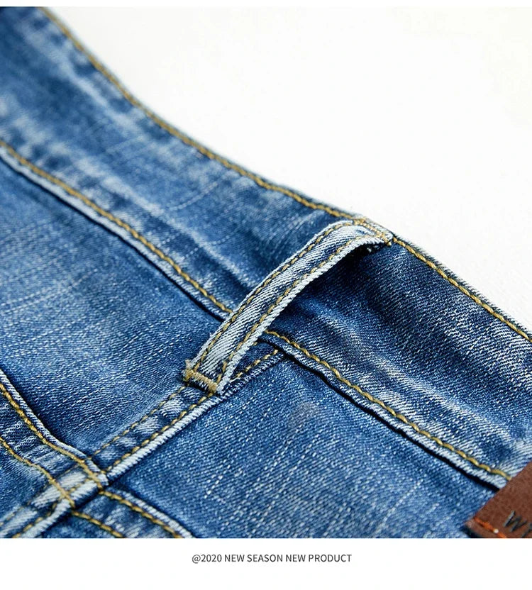 2026 Summer Shorts Jeans Men Denim Pants Stretch Dark Blue Fashion Design Men's Jeans Slim Straight Male Short Jeans Hombre
