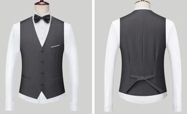 Red Men's Suit 3 Piece, Wedding Party Dress Jacket with Pants Vest, Blue, Green, Gray, Black Available, Asian Size M-5XL 6XL
