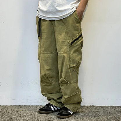 American Streetwear Army Green Cargo Pants For Men High Quality Hip Hop Skateboard Baggy Pants Korean Fashion Trousers Male