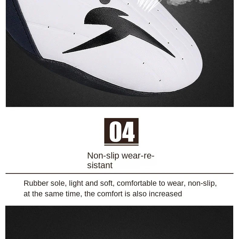 Adult Kids Wear-Resistant Taekwondo Shoes Karate Sneakers Thick Soft Sole Breathable Men Martial Arts Kung Fu Boxing Shoe