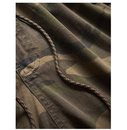Mens American Camo Tactical Cargo Pants Outdoor Hiking High Quality Relaxed Fit Straight Leg 100% Cotton Casual Trendy Trousers