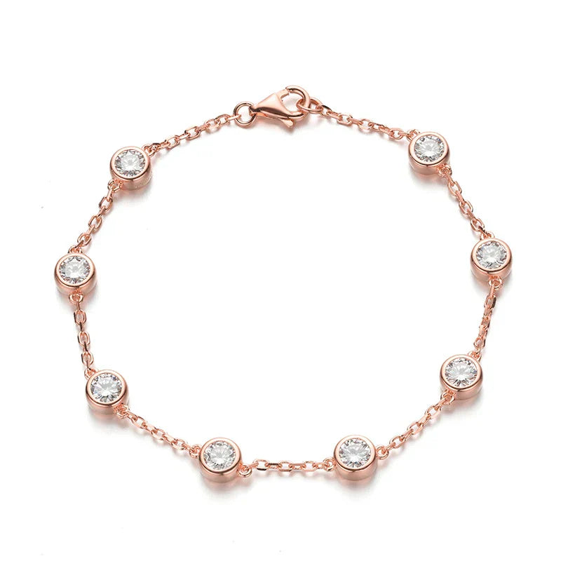 4mm 0.3CT Full Moissanite Tennis Bracelets For Women S925 Silver Plated 18K Gold Hand Chain Fine Jewelry with certificate