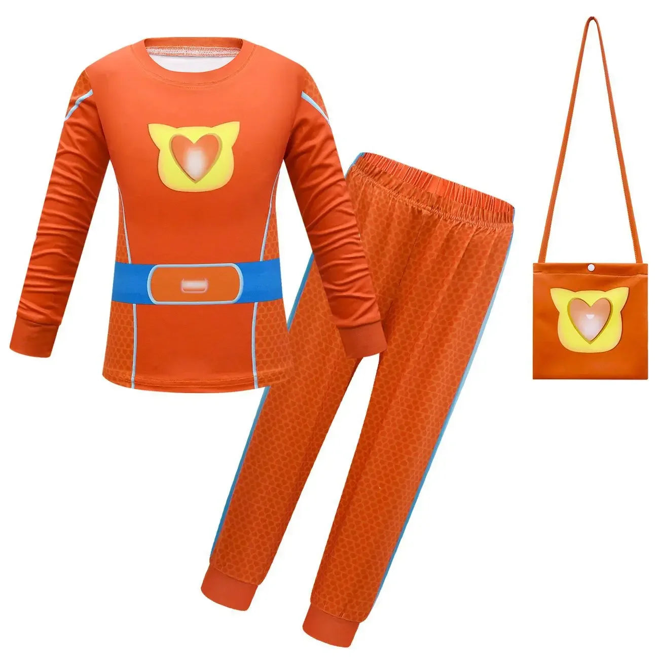 Children SuperKitties Halloween Cartoon Boys Cosplay Costume Super Kitties Buddy Girls Cos Suits Mask Bag Kids Birthday Clothing