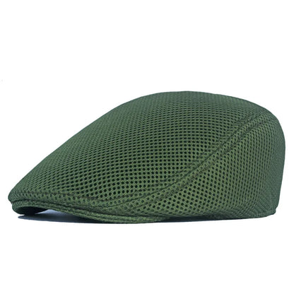 Men Women Hat Adjustable Newsboy Beret Ivy Cap Cabbie Flat Caps  Breathable Mesh Summer