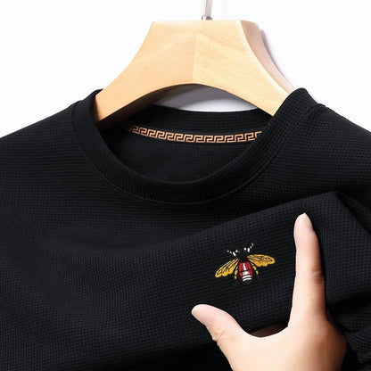 Men's New Embroidered Business Casual Short Sleeved Polo Shirt, Fashionable Short Sleeved Comfortable Breathable Top