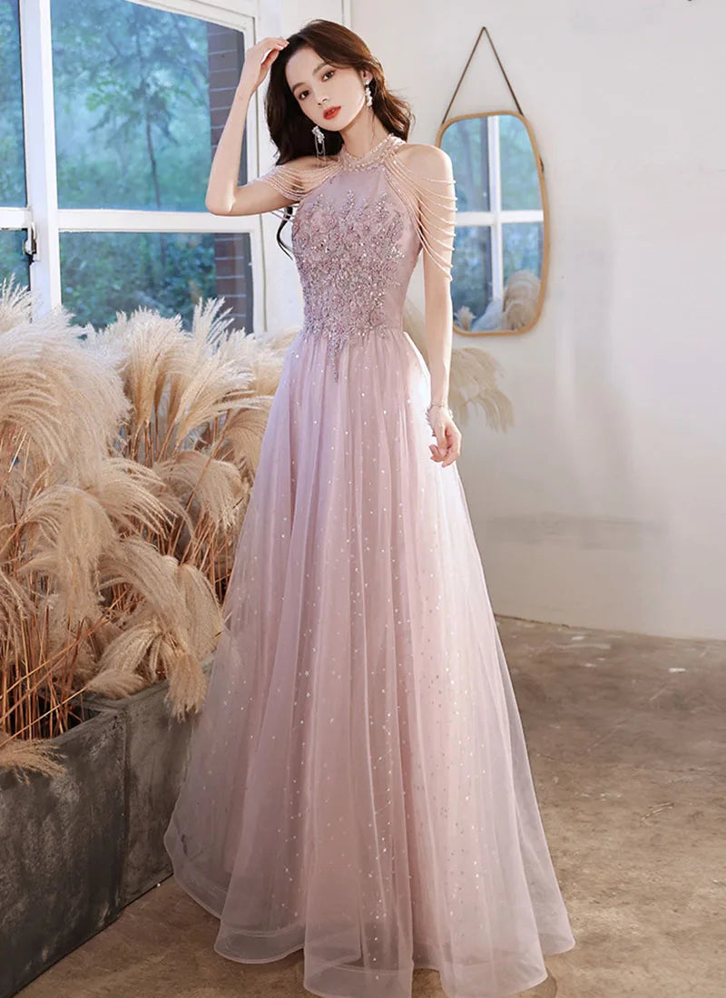 Luxury High Quality Pink Evening Dress 2026 For Prom Birthday Socialite Senior Specical Vestidos Party Dress For Women