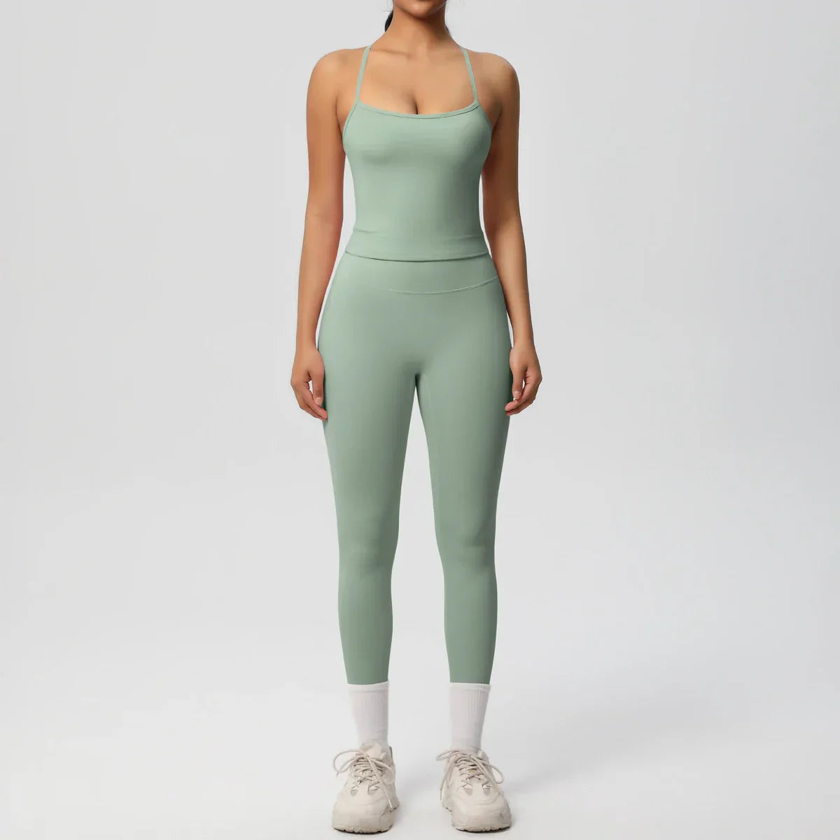2PCS Yoga Set Nude Feeling Workout Sets Women Tracksuit Gym Push Up Fitness Running Workout Sportwear Sport Bra Leggings Suit