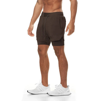 Plus 5XL Men's Fitness Shorts 2 IN 1 Jogger Streetwear Shorts Gym Bodybuilding Breathable Quick Dry Running Shorts Huge Size