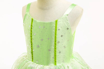 Girls Fairy Dress Up Kids Princess Green Flower Fairy Dress With Wings Princess Costume Party Tinkerbell Tinker Bell Dresses