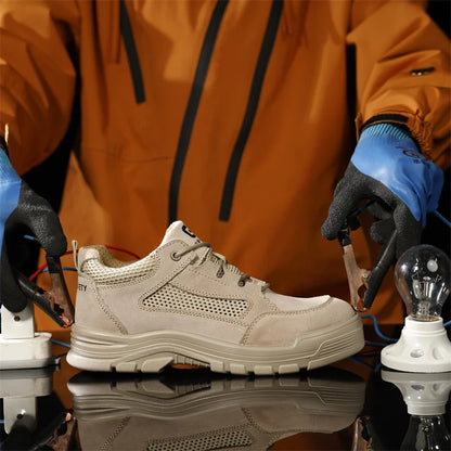 Fashion 2025 Plastic Toe Summer Breathable Labor Shoes Composite Toe Cap Indestructible Work Safety Boots Sneakers Male Footwear