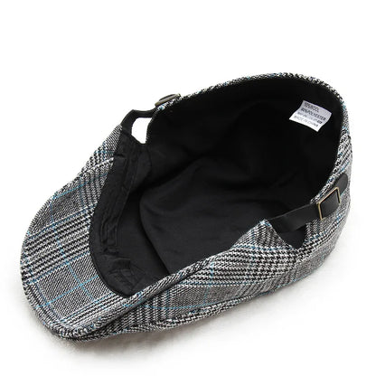 Men's Women's Beret Herringbone Flat Ivy Newsboy Hat Wool Blend Gatsby Cabbie Adjustable Cap