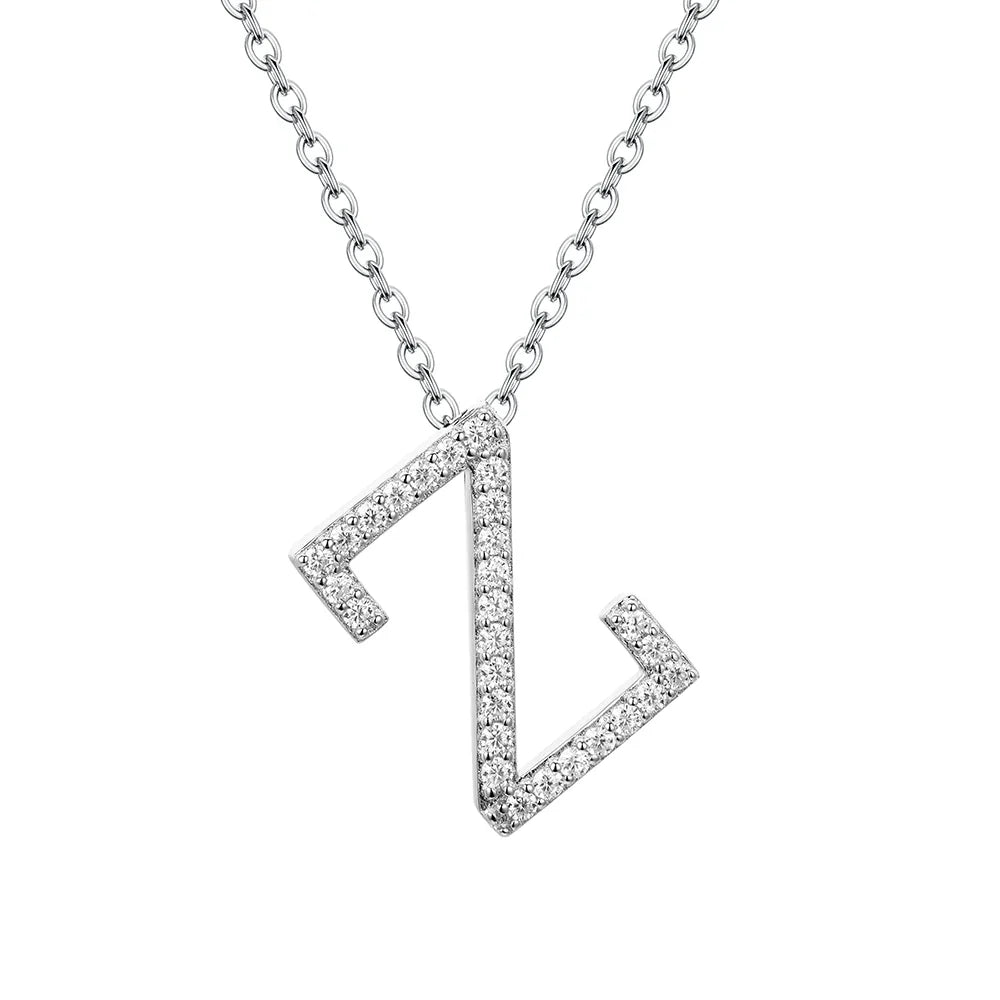 D VVS1 Color Moissanite Letters Necklace Pendant 100% 925 Sterling SIlver for Women Man Fine Jewelry Accessories Gift