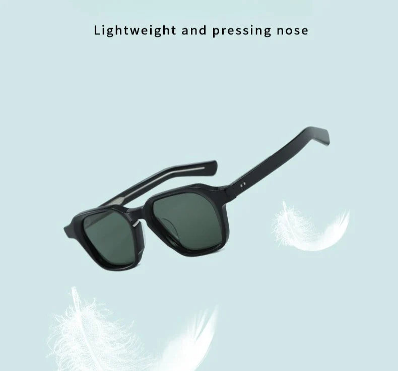 Fashion New Square Polarized Men Sunglasses High-end Acetate Women Outdoor Driving UV400 Sun Glasses Support Prescription Lenses