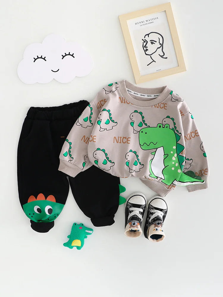 New Spring Autumn Baby Girl Clothes Boys Outfits Children Cartoon T-Shirt Pants 2Pcs/Sets Toddler Casual Costume Kids Tracksuits